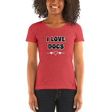 Load image into Gallery viewer, Ladies' I LOVE DOGS short sleeve t-shirt