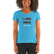 Load image into Gallery viewer, Ladies&#39; I LOVE DOGS short sleeve t-shirt
